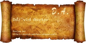 Dávid Aszter névjegykártya